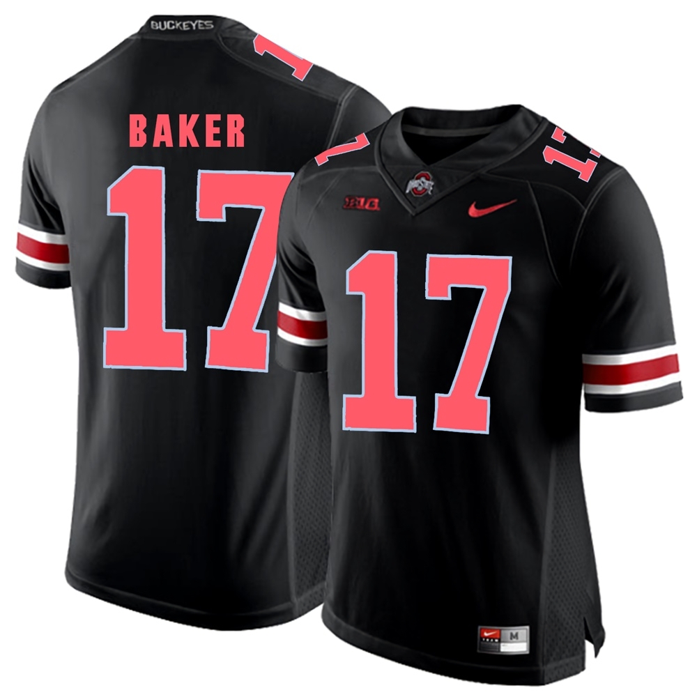 Ohio State Buckeyes Men's NCAA Jerome Baker #17 Blackout College Football Jersey RAR5749YS